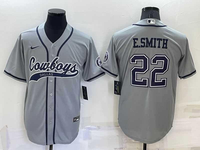 Dallas Cowboys 22 Emmitt Smith Grey Men's Stitched Cool Base Nike Baseball Jersey,We sell and wholesale Dallas Cowboys 22 Emmitt Smith Grey Men's Stitched Cool Base Nike Baseball Jersey on line form chian!